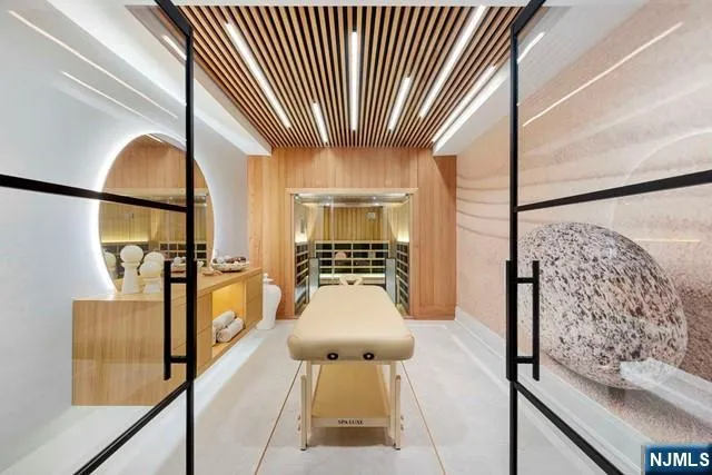 a view of a park with slide