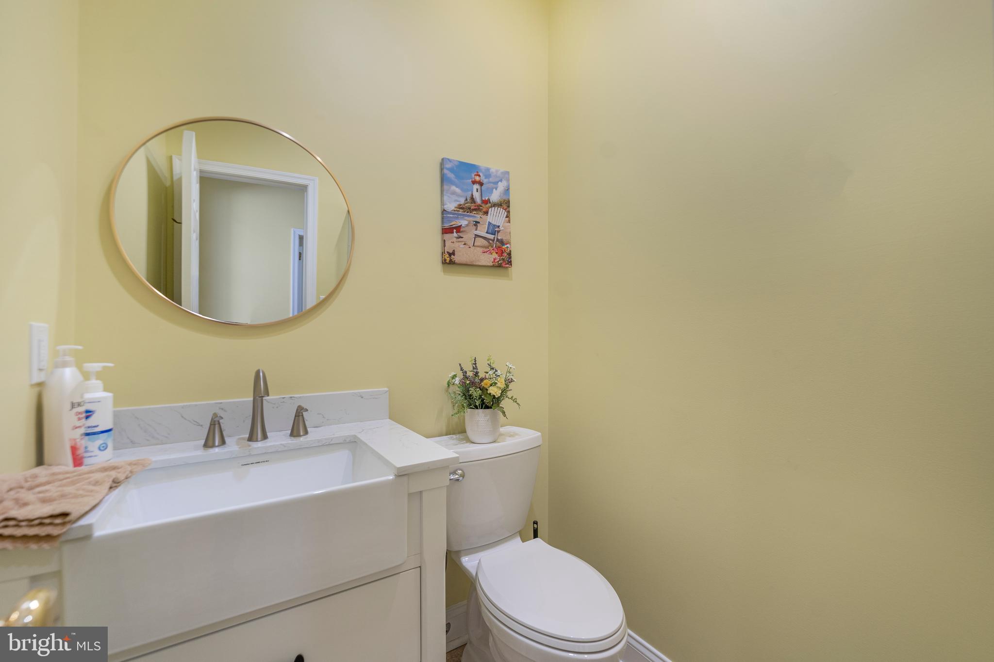 5100 Williams Wharf Road St. Leonard, MD 20685 - Photo 18 of 63 a bathroom with a toilet a sink and mirror