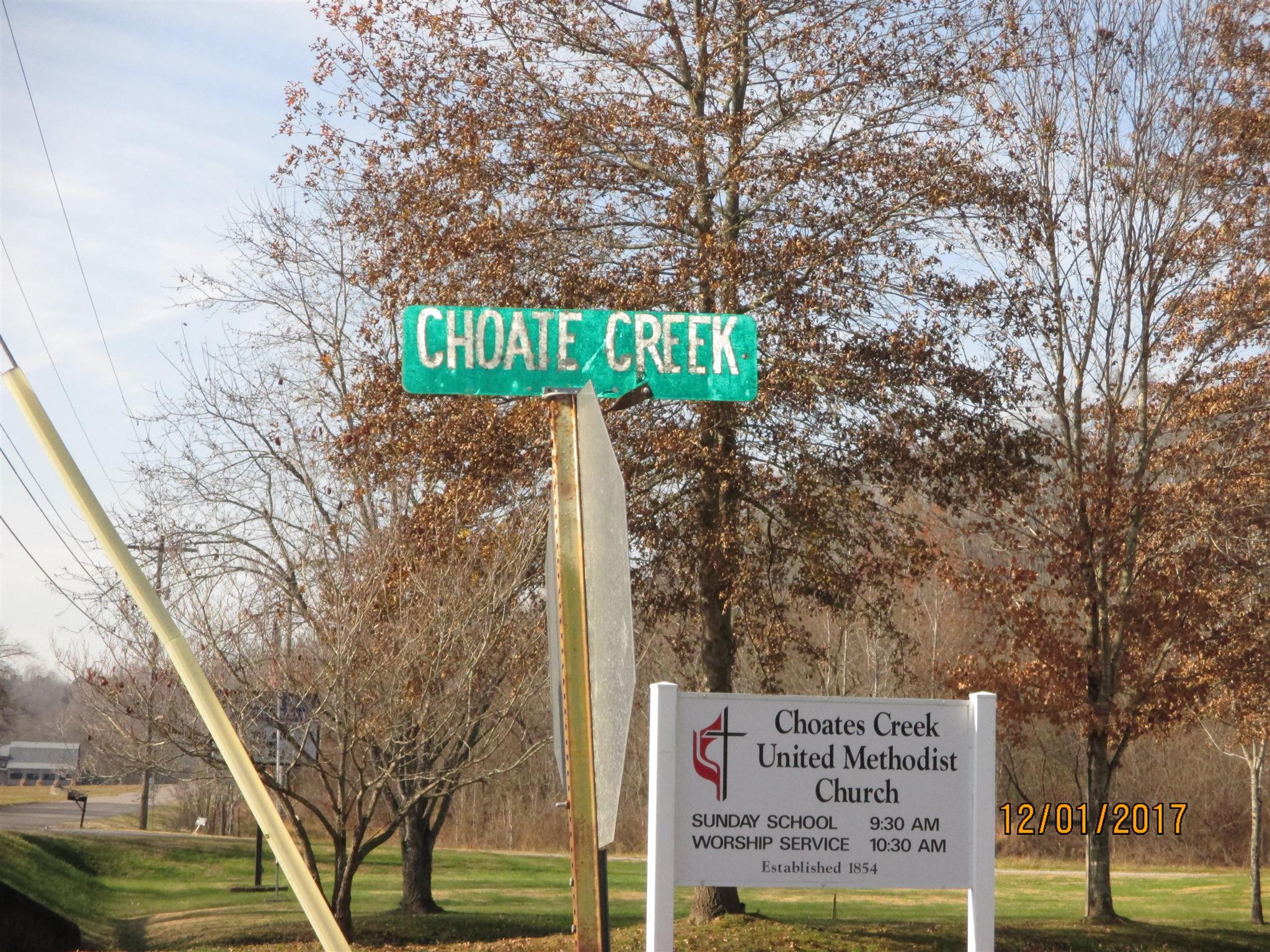 0 Choates Creek Road Lawrenceburg, TN 38464 - Photo 2 of 10 This is Where You Turn onto Choates Creek Road at the Choates Creek Methodist Church.