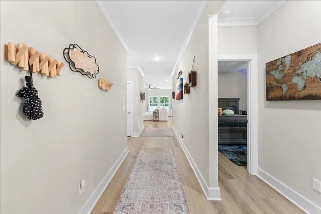 a view of a hallway with closet