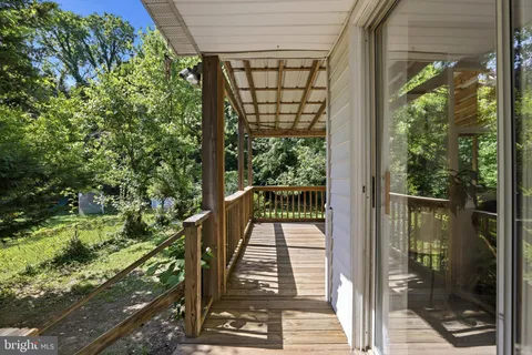 a view of a wooden deck