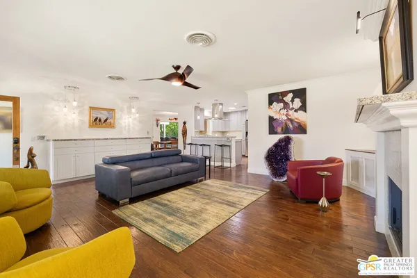 a living room with furniture
