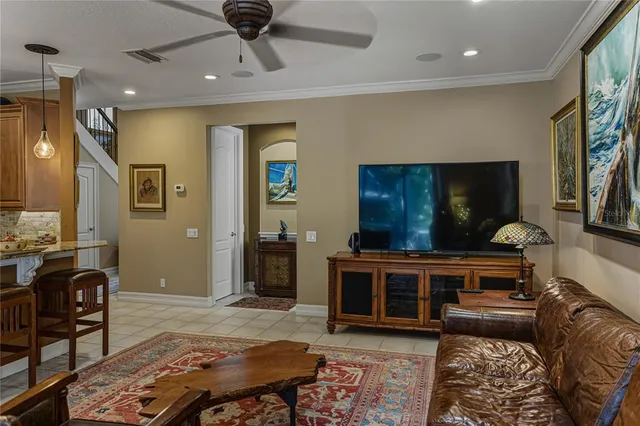 a bathroom with a sink vanity and a mirror