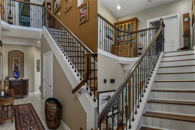 a view of a dining room with furniture and window