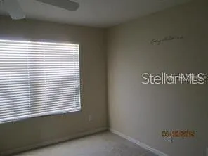 a view of a small space with a window
