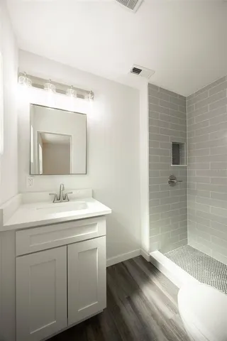 a bathroom with a shower