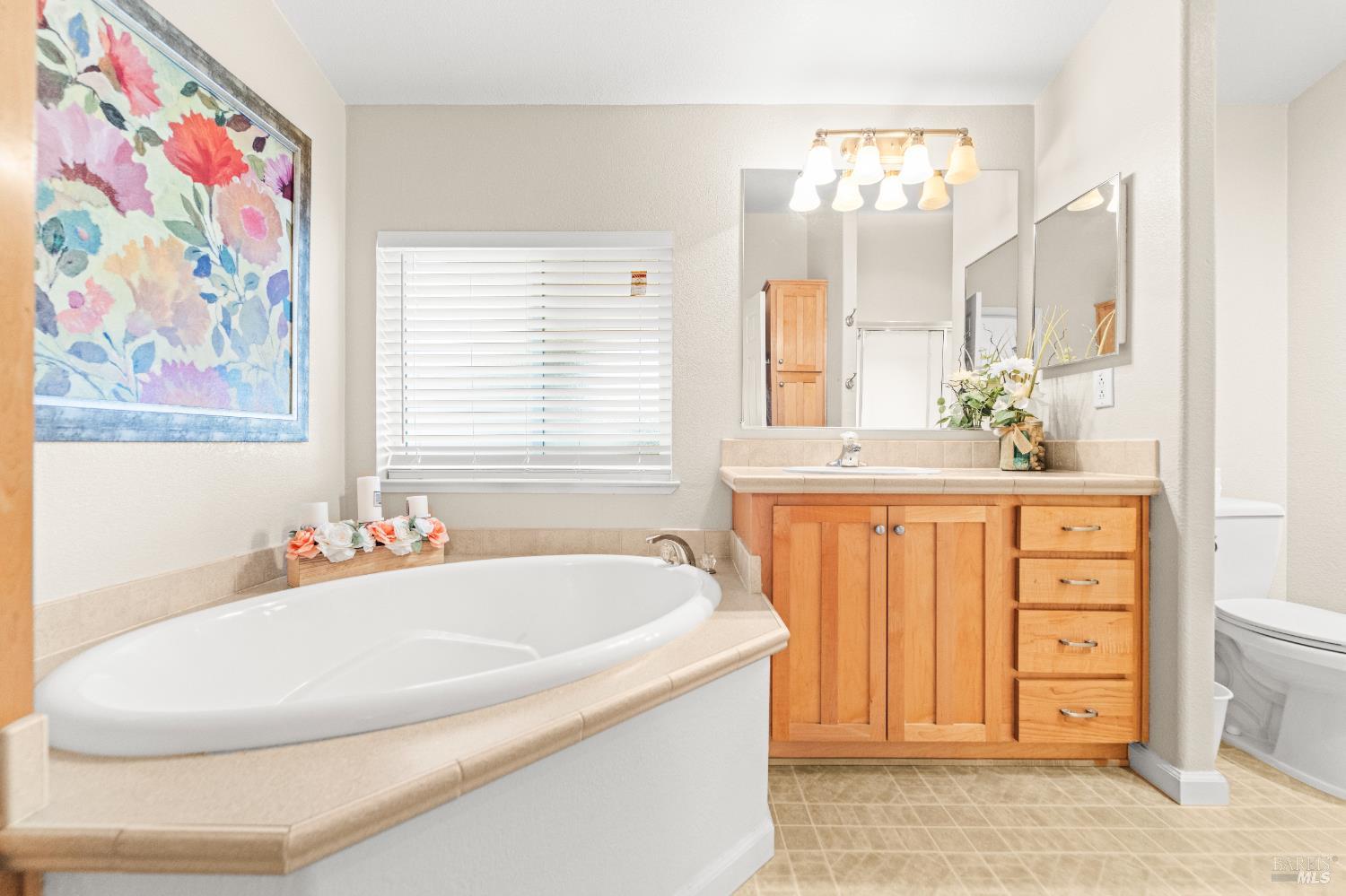 150 Silverado Trail, Unit 40 Napa, CA 94559 - Photo 23 of 40 a bath room with a sink and a mirror