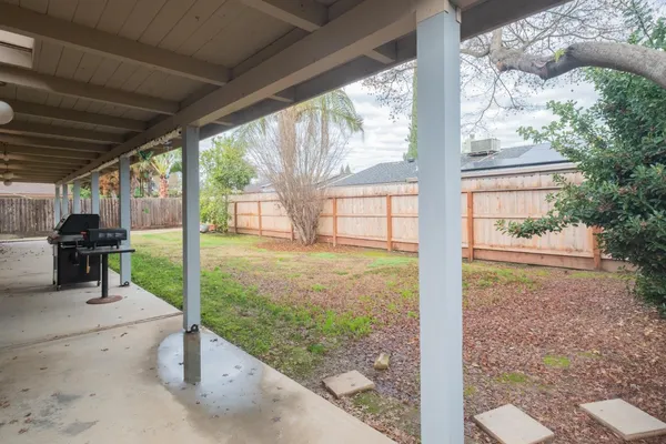 a view of a porch with backyard