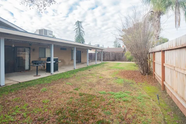 a view of a backyard with a garden and plants