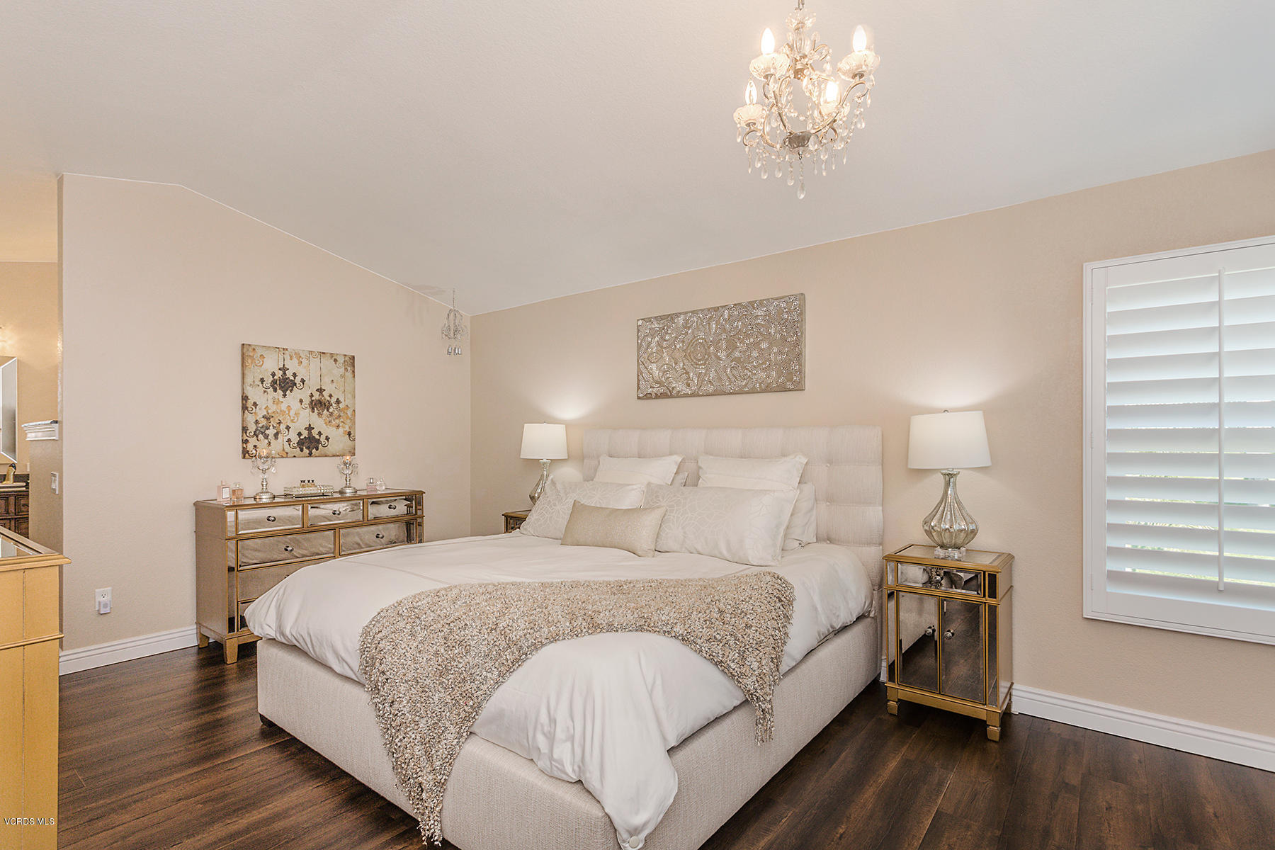 15317 Rains Court Moorpark, CA 93021 - Photo 18 of 34 a bedroom with a bed and wooden floor