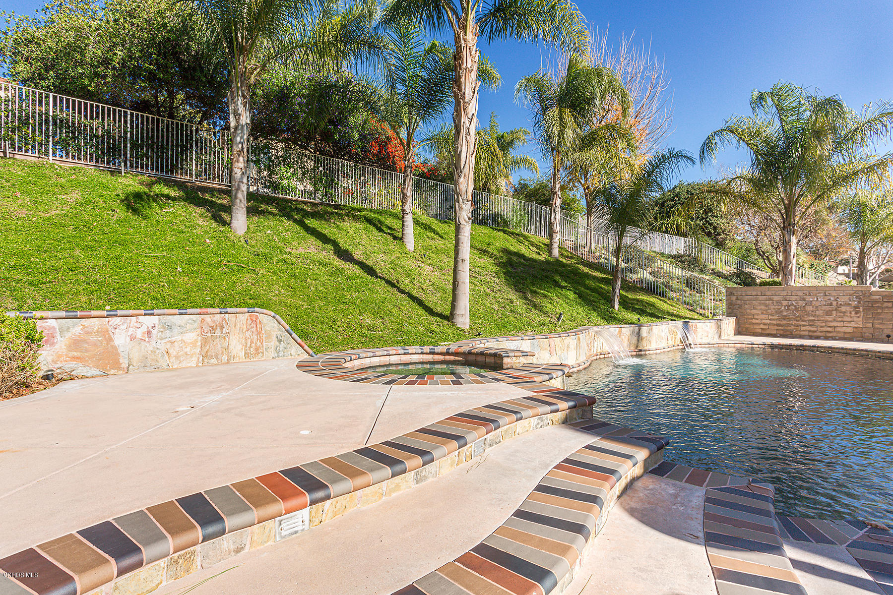 15317 Rains Court Moorpark, CA 93021 - Photo 31 of 34 a view of backyard with swimming pool and seating area