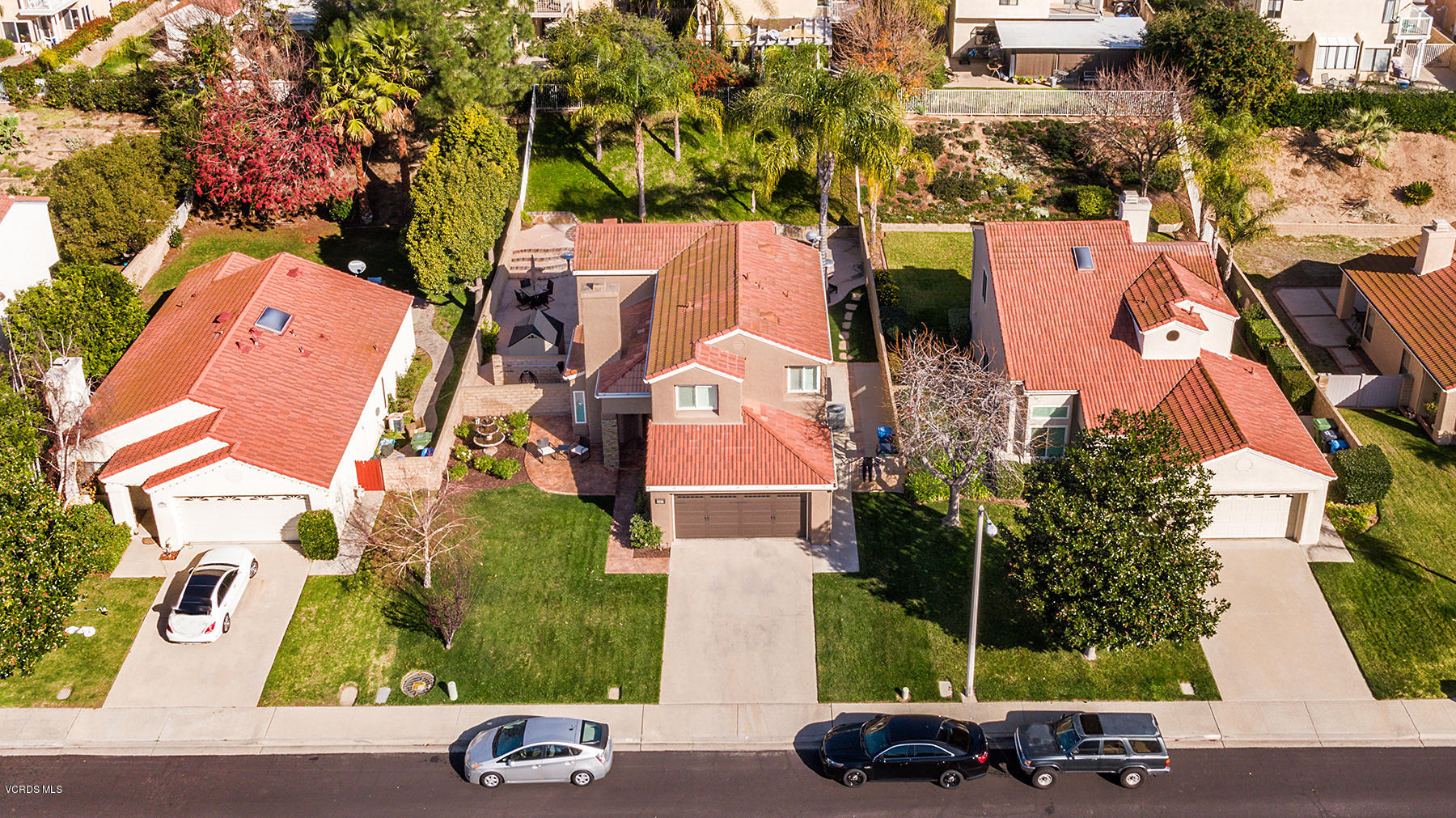 15317 Rains Court Moorpark, CA 93021 - Photo 32 of 34 an aerial view of a houses with yard
