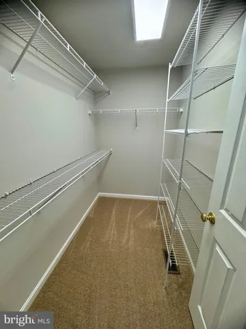 a view of a room with racks on the wall
