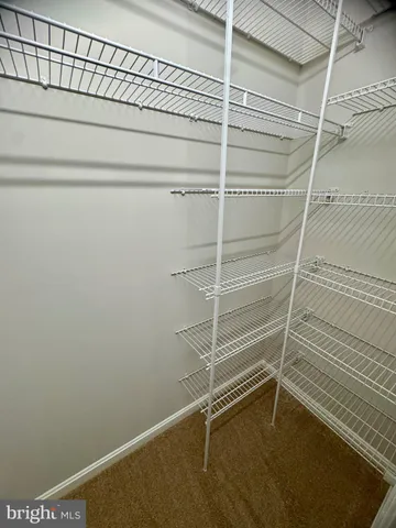 a view of an empty walk in closet