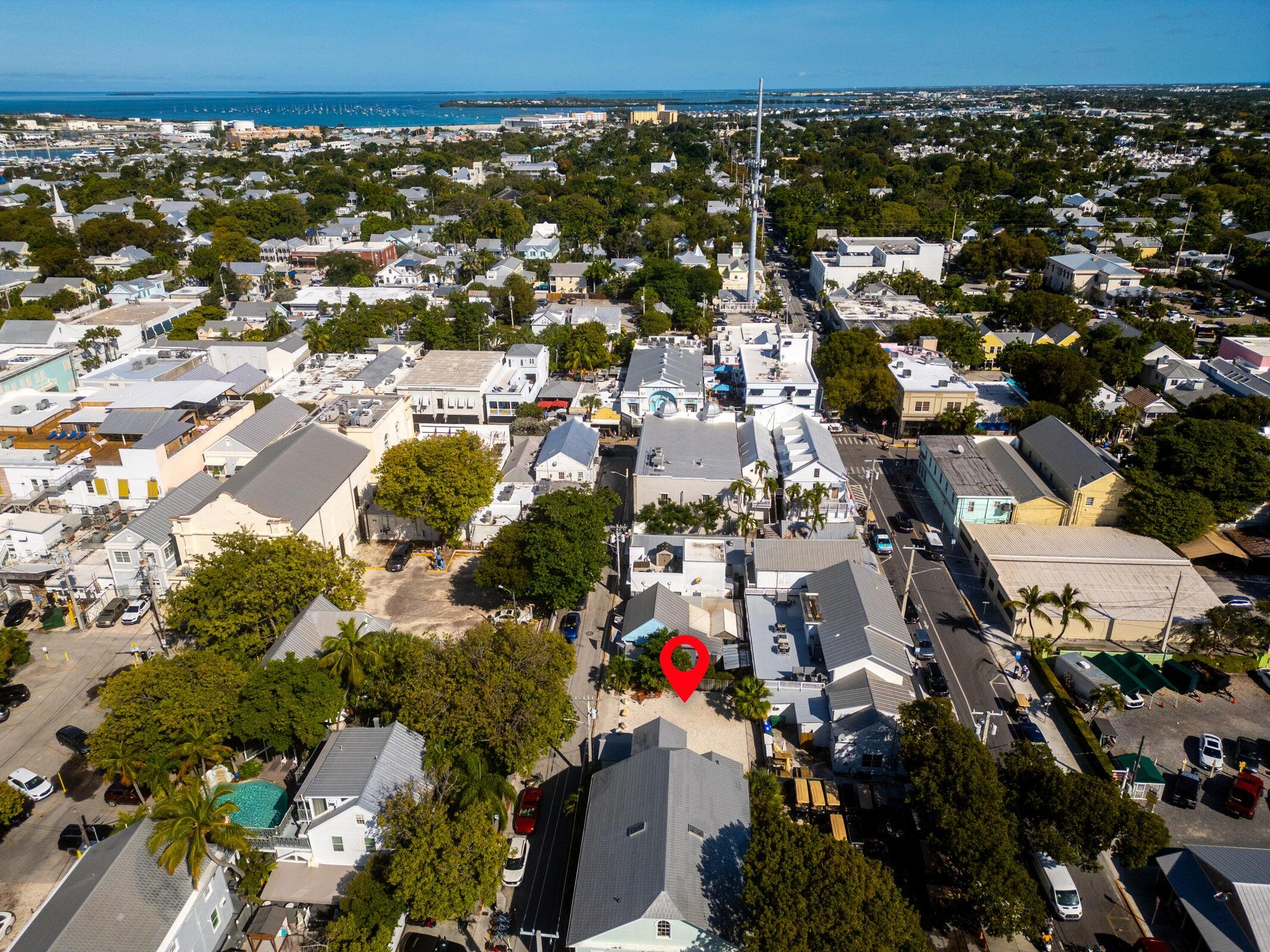 an aerial view of a city