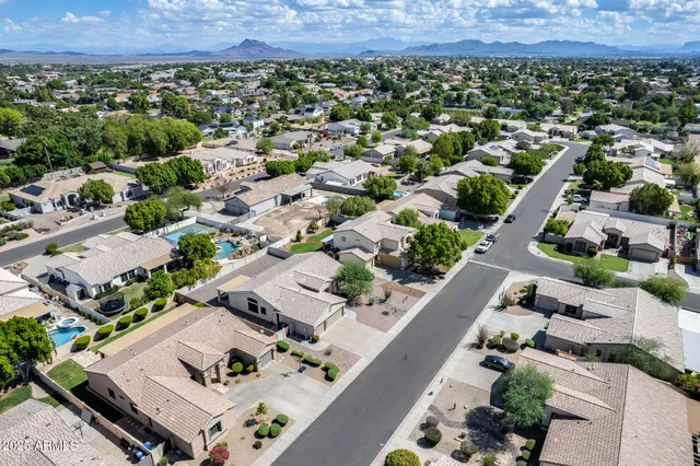 an aerial view of multiple house