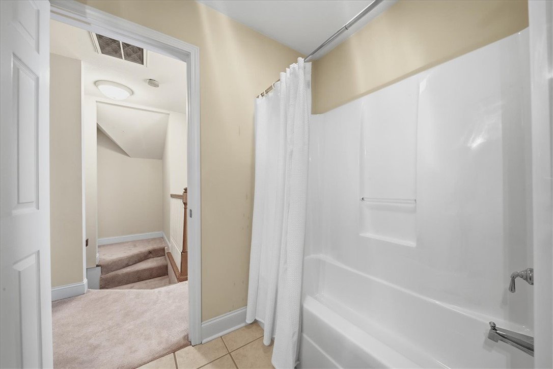 112 Elliott Circle Anderson, SC 29621 - Photo 24 of 35 A classic bathtub and shower combination provides convenient access from the hallway.