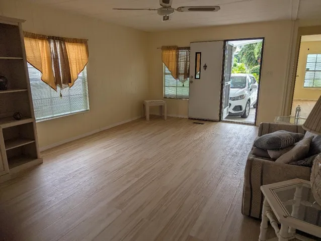 wooden floor and windows in a room
