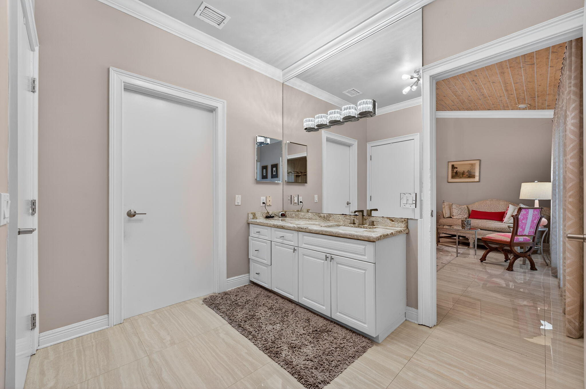 7205 Mandarin Drive Boca Raton, FL 33433 - Photo 31 of 71 a spacious bathroom with a double vanity sink and a mirror