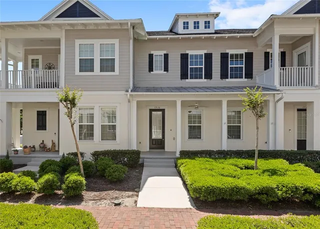 front view of a brick house