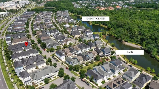 an aerial view of multiple house