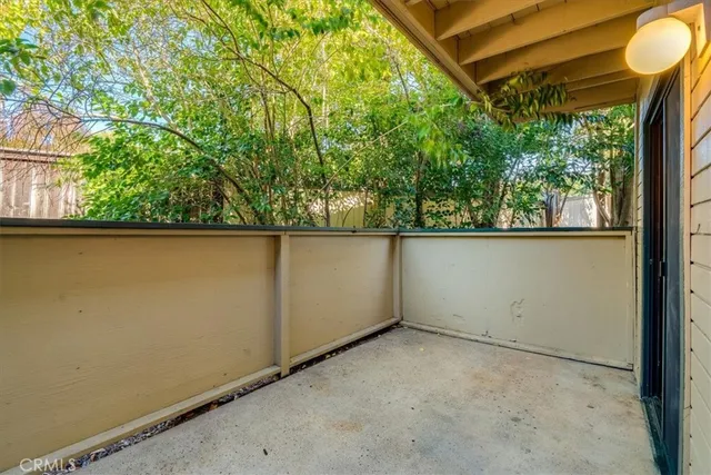 an empty room with sliding door