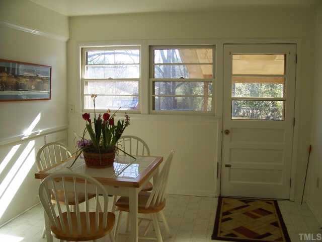 Sweet breakfast nook or dining room off the kitchen.