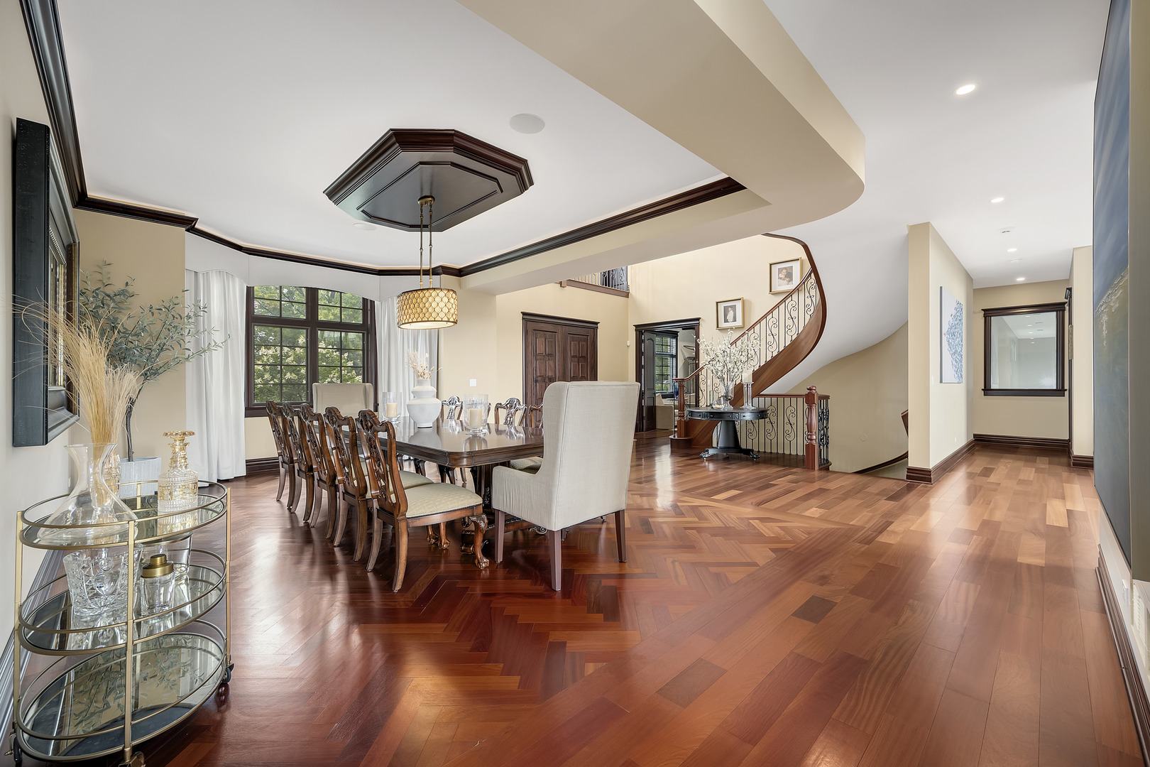 8511 Kearney Road Downers Grove, IL 60516 - Photo 12 of 71 a view of a dining room with furniture window and wooden floor