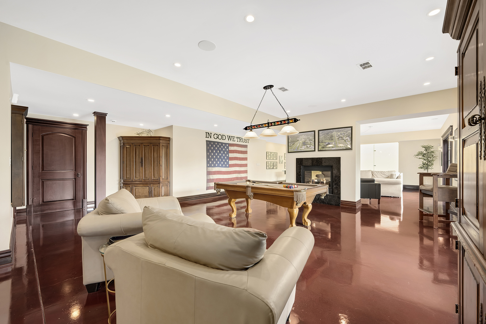8511 Kearney Road Downers Grove, IL 60516 - Photo 35 of 71 a living room with furniture and a fireplace