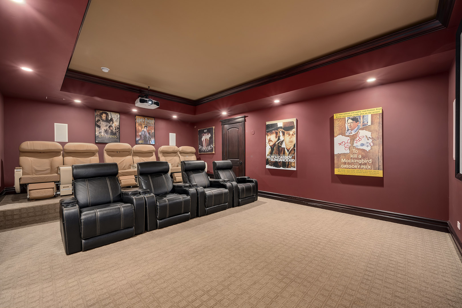 8511 Kearney Road Downers Grove, IL 60516 - Photo 38 of 71 a media room with lots of chairs and a projector screen