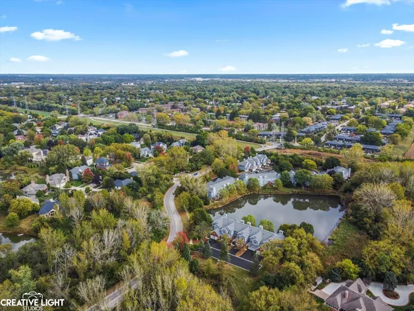 an aerial view of a city