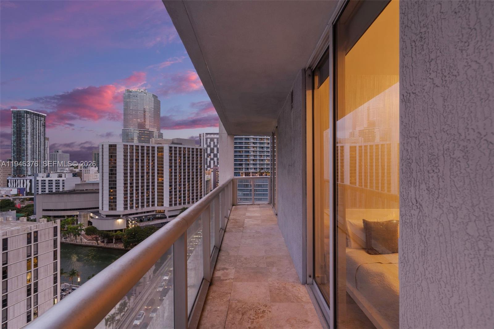 485 Brickell Avenue, Unit 1804 Miami, FL 33131 - Photo 34 of 60 a city view from a balcony