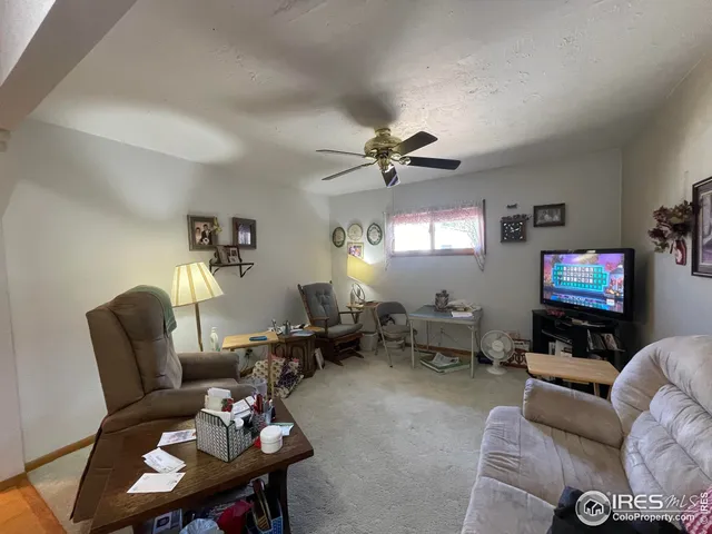 a living room with furniture a rug and a flat screen tv