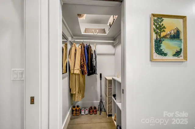 a view of a wooden house with a large window
