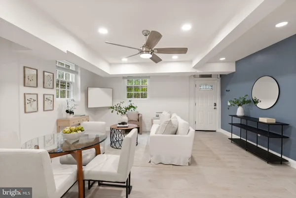 a living room with furniture