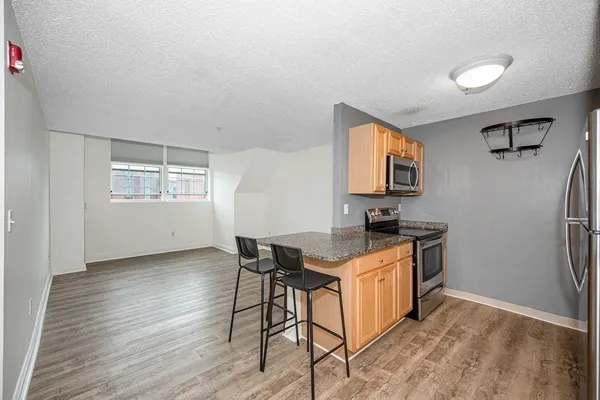 a workspace with furniture and window