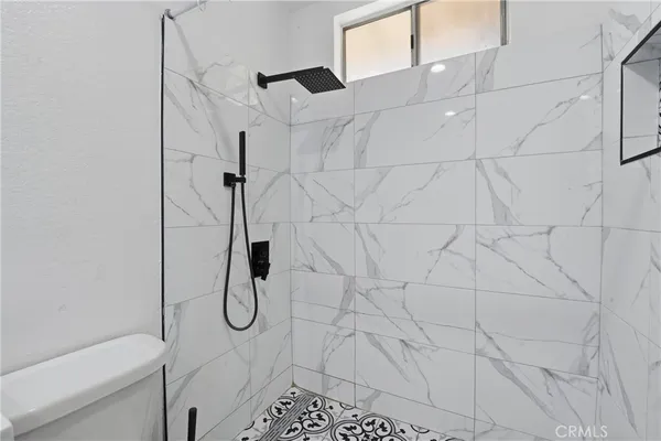 a view of a room with a window