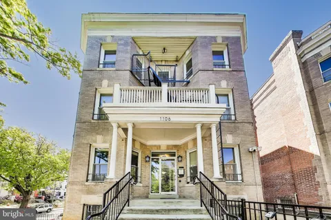a view of a building with a front door
