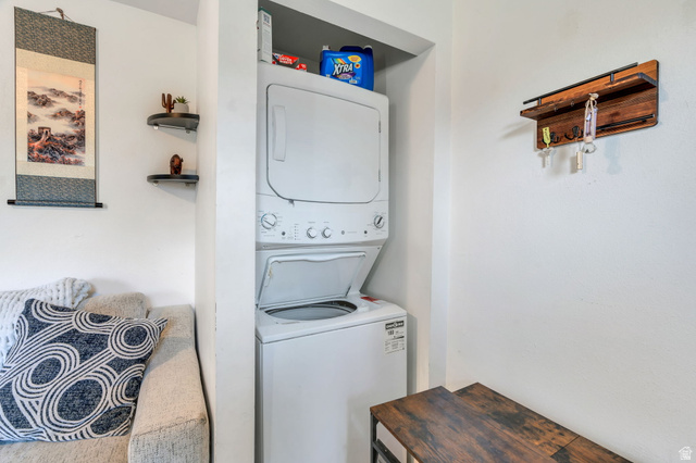 358 400 South Provo, UT 84601 - Photo 30 of 34 Laundry area with stacked washer / drying machine.