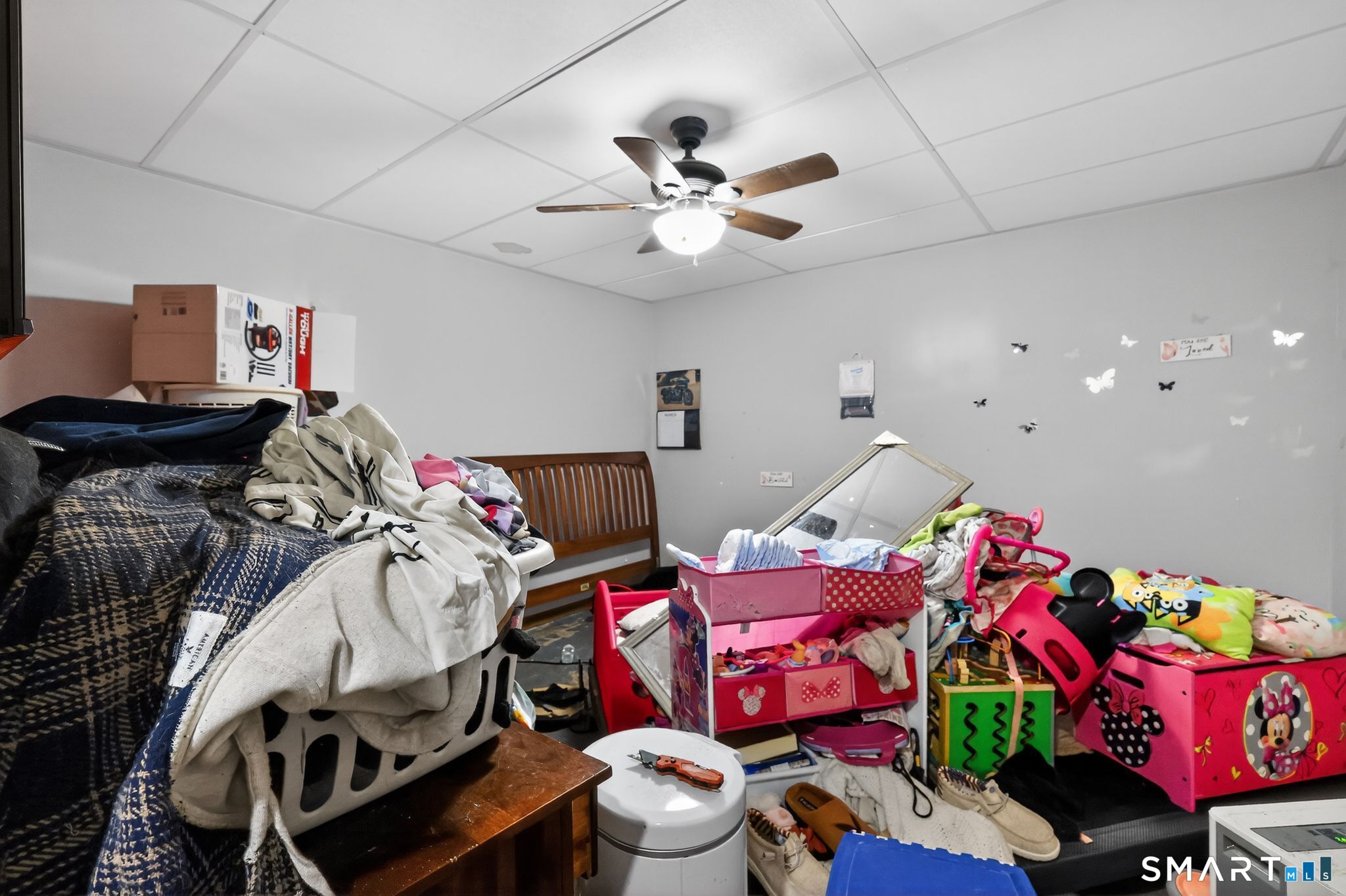 172 Bailey Hill Road Killingly, CT 06239 - Photo 14 of 35 a bedroom with a bed and a chandelier