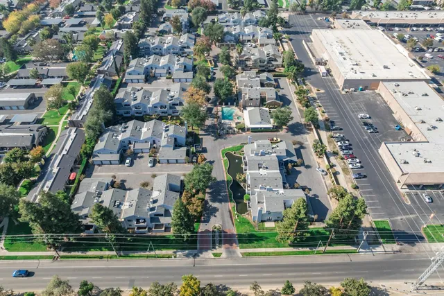 an aerial view of a city