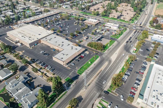 an aerial view of a city