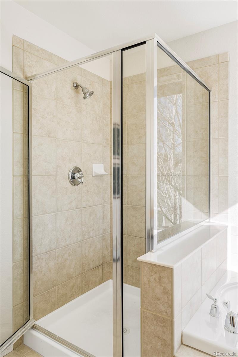 10715 Riverbrook Circle Highlands Ranch, CO 80126 - Photo 15 of 30 a bathroom with a glass shower door