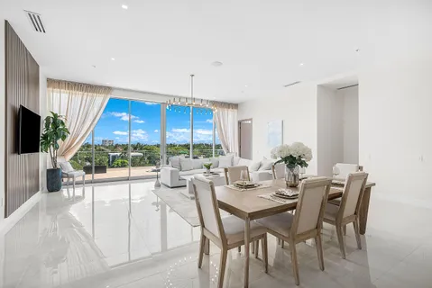 a view of a dining room and livingroom view