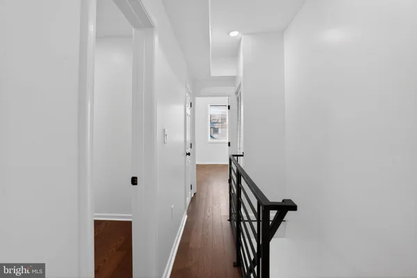 a view of a hallway with elevator