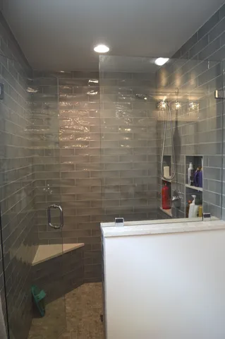 a bathroom with a shower