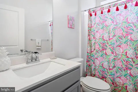 a bathroom with a sink toilet and vanity