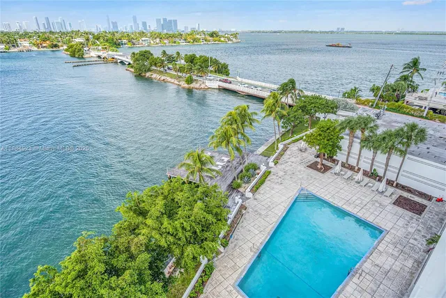 a view of a lake with outdoor space
