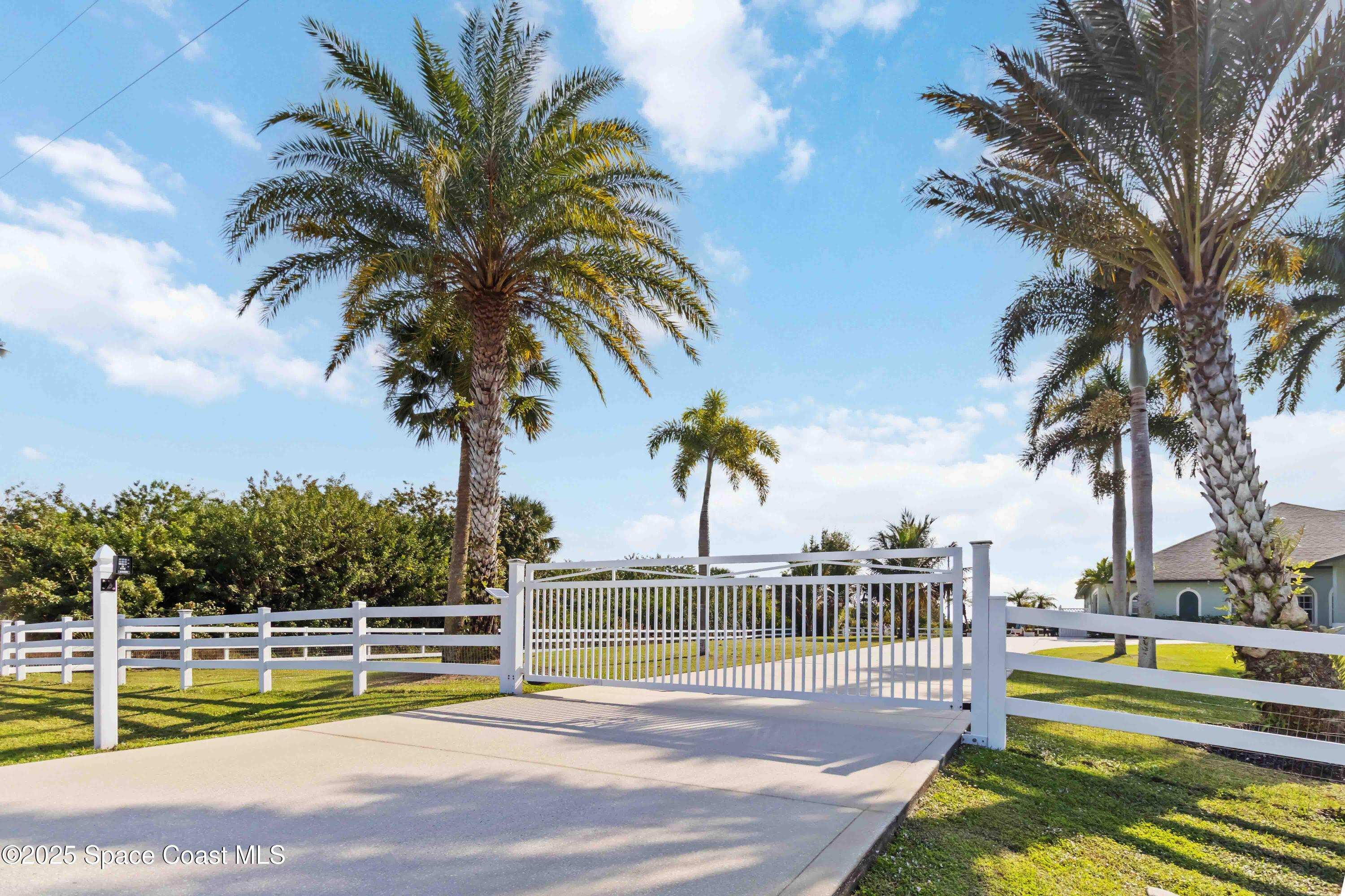 341 Buckskin Street Palm Bay, FL 32909 - Photo 67 of 69 a view of a swimming pool with a lawn chairs and palm tree