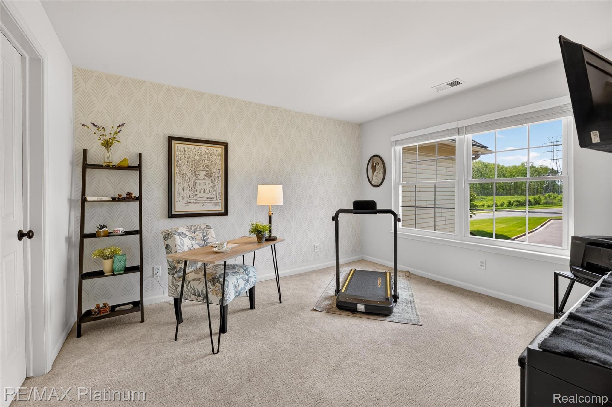 4191 Hampton Ridge Boulevard, Unit 41 Howell, MI 48843 - Photo 13 of 23 Office featuring wallpapered walls and light carpet